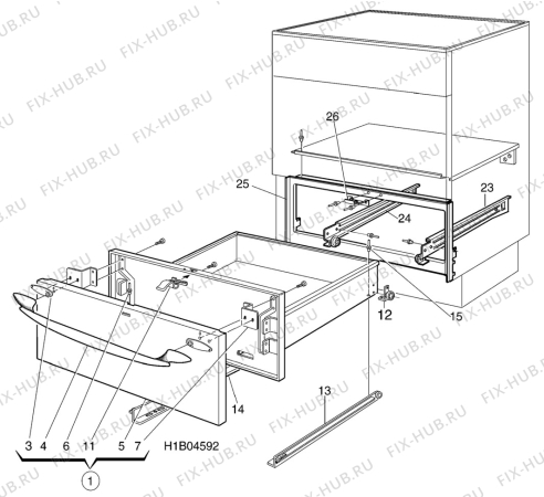 Взрыв-схема комплектующей Elektro Helios SK7137 - Схема узла H10 Storage/Warming